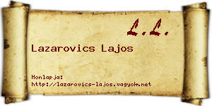 Lazarovics Lajos névjegykártya