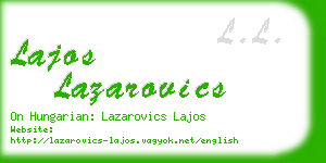 lajos lazarovics business card